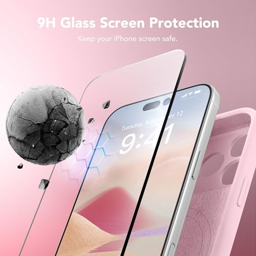 Image of Magnetic for iPhone 17 Pro Max Case, Compatible with MagSafe, [Full Camera Protection][Screen Protector] Silicone Shockproof Protective Phone Case for iPhone 17 Pro Max 6.9 inch, Chalk Pink