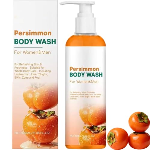 Gel de lavado corporal con caquis para el olor de las personas mayores, gel de ducha para mujeres, jabón de caqui contra el olor de las personas mayores: axilas, zona íntima, parte interna de los