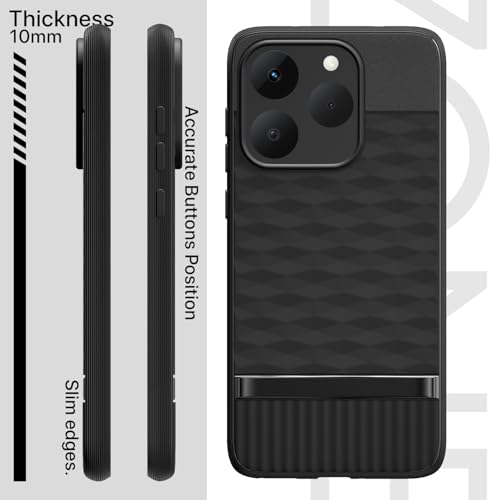 Image of Outlouders Back Cover for Realme 15T 5G / Realme Narzo 90 5G | Full Camera Protection | TPU Soft Flexible Shockproof Bumper Case (Black)
