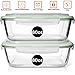 Razab 10 Cups/ 80 Oz 4 Pc (Set of 2) Glass Food Storage Containers with Airtight Locking Lids-For Storing & Serving Food. BPA Free & Leak Proof - Microwave, Dishwasher, Fridge, Freezer and Oven Safe
