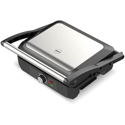 eldom GK130 2in1 Kontaktgrill | Aufklappbar als Tischgrill (180°-Öffnungswinkel) | 2 Grillprogramme | Elektrogrill mit…
