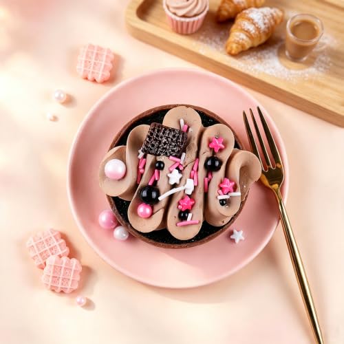 Image of Pink Sprinkles, 11.3oz Edible Pearls Nonpareils Jimmies Sugar Sprinkles | Large Capacity 4 Jars Set for Cakes Cupcakes Cookies Baking