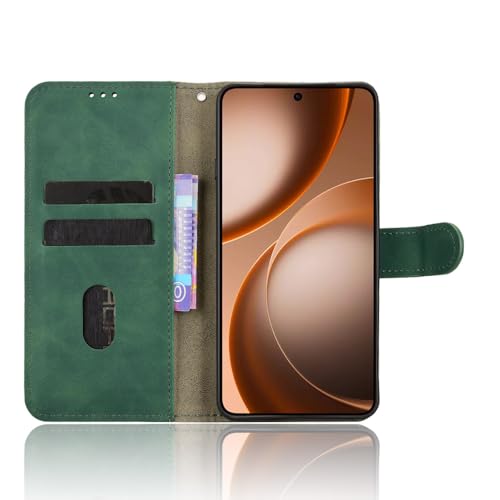 Image of for Oppo Find X9 Ultra 5G Leather Case Skin Feel Anti Drop Wallet Stand Flip Phone Cover - Green