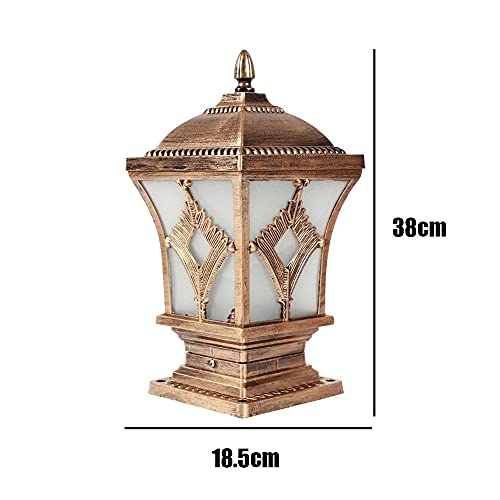 Lámparas de columna de bronce impermeables para exterior, jardín y poste de luz 7