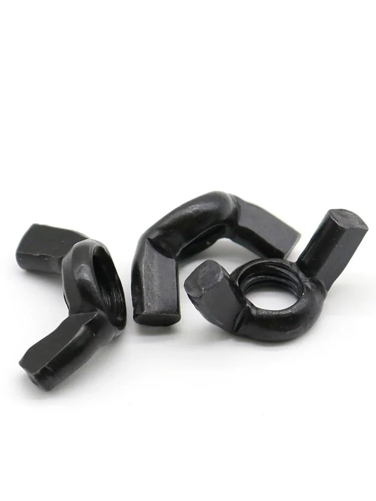 EBZFASO Wing Nuts Assortment Kit, Wing Nuts 2-20PC Black Steel & Zinc Plated M3-M12 Hand Tighten(Black Steel,M3 20PC)
