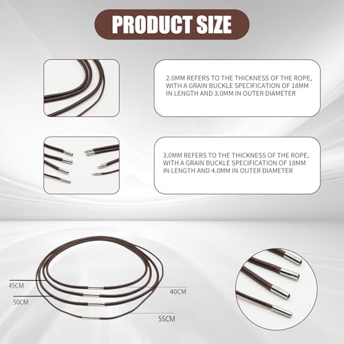 4-Stück Lederband für Ketten set,Armband Lederkette Herren,Lederhalsband Damen,Lederkette mit Verschluss,Lederband Kette Halsketten,Qualität Lederbänder,Langlebiges Geflochten Lederhalskette (Kaffee)