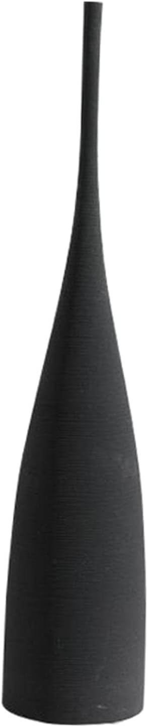 Decorative Vase, Small/Tall Ceramic Nordic Simple Flower Branches Vase Floral Zen Natural Theme Flower Vase for Tabletop Living Room Decor (Black A)