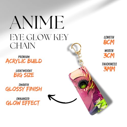 Image of Anime Acrylic Glowing Eyes Keychain | Luminous Eye Glow Key Ring | Premium Otaku Accessory for Bags, Bikes, Cars, Backpacks & Keys