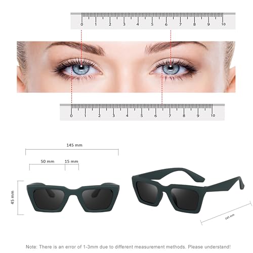 Image of ARICKS Vintage Square Cat Eye Sunglasses Women Retro Trendy Sunglasses