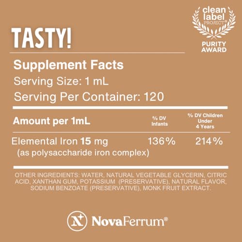 image for NovaFerrum Tasty | Pediatric Drops Liquid Iron Supplement for Infants,
