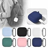 Capa para AirPods 4 2024 capa protetora de silicone macio para Apple AirPods 4ª geração para mulheres e homens, acessórios para AirPod 4 com gancho mosquetão PRETO