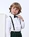 A&J DESIGN Emerald Green Suspenders and Bow Tie for Men and Women Youth Christmas Suspender and Bowtie Set Hunter Green Kids Halloween Photography School Tux Costume 42 Inches