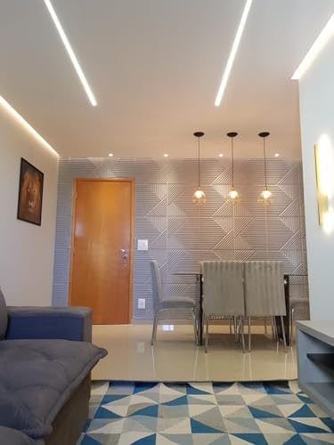 Kit 25 Painel Ripado Revestimento Decorativo Relevo Parede Acabam...