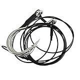 Shaddock Fishing Stainless Steel Fishing Hooks 400lb Nylon Coated Cable Double Drop Rig Shark Rigs for Big Games (12/0-1PACK)