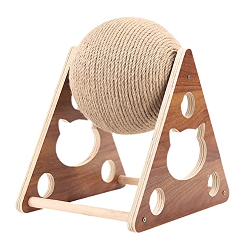 Prevessel Cat Scratcher Toy with Sisal Ball, Cat Climbing Frame Pet Toy, Wood Cat Scratch Toy with Ball - Image 2
