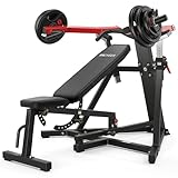 ANCHEER Chest Press Machine with Weight Bench, 1250LBS Bench Press Machine with Independent Arms, 10+5 Adjustable for Full Chest & Upper Body Strength Training Home Gym Equipment