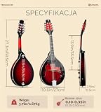 Vangoa AStyle Mandolina Instrument muzyczny mahoń Mandolina elektryczna 8 strun dla początkujących Red Sunburst