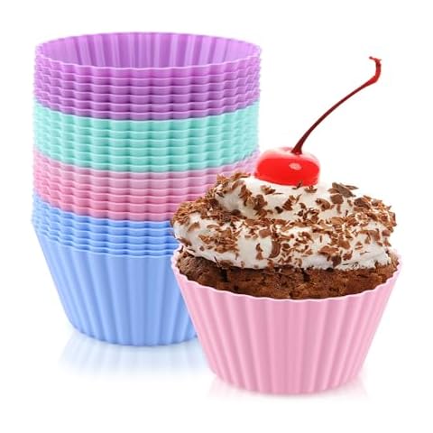 24 Pack BPA Free Silicone Baking Cups Cover