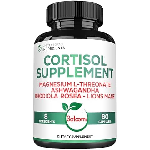 Satoomi 8in1 Cortisol Supplement - Magnesium L-threonate with Ashwagandha, Magnesium Glycinate and 5 More - Brain Health & Mood Balance & Rest Well - 60 Capsules for 30 Days Cover