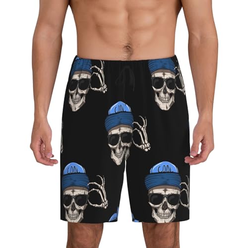 Mens Pajama Pants - halloween cool skull Sleep Shorts Mens Pajama Shorts, Comfy Pj Pants for Mens Lounge Shorts3