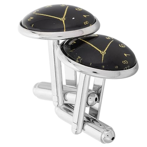WRITWAA 1 Par gemelos de reloj gemelos para camisas paleta de soporte de anillo portalámparas retro soporte de la lámpara polea joyería de boda celebración de aniversario aleación Black