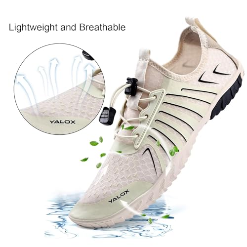Image of YALOX Water Shoes Men's Women's Swim Shoes Outdoor Beach Barefoot Quick-Dry Aqua Pool Socks Swimming Yoga Surfing Exercise