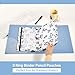Fisyme Floral Blue Flowers Pencil Pouch for 3 Ring Binder Pencils Case Bag Zipper Pouch with Clear Window for Office 2 Pack
