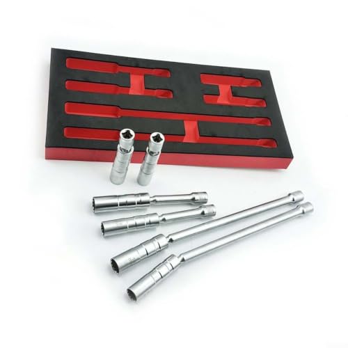 Lot de 6 douilles d'allumage magnétiques pivotantes à paroi mince pour outil rotatif de 14 mm et 16 mm