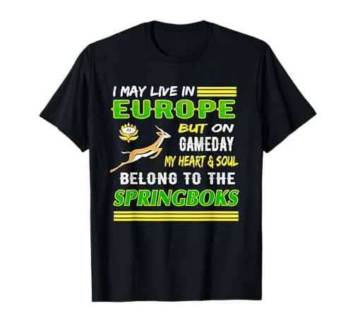 Faf Challenge European Springbok Bokke South Africa Rugby Fan T-Shirt, Herren, Damen, Unisex Kinder, Grün, Small, Halbarm, V-Ausschnitt, T-Shirt, Rugby Fan T-Shirt, Schwarz