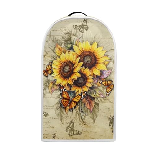 Image of Sunflower Butterfly Blender Dust Cover for Small Appliances Anti Fingerprint Food Processor Cover with Handle Blender Storage Bag for Coffee Makers or Juicers Kitchen Decor