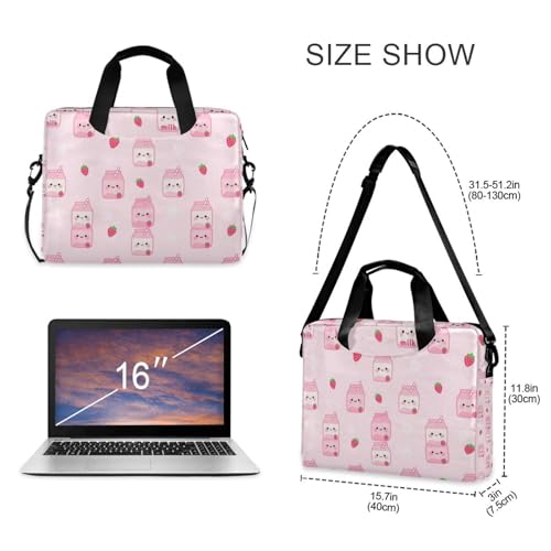 Funda para portátil con asas y correa, rosa 15.6 pulg miniatura 5