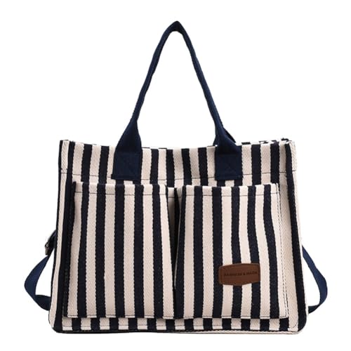 AMZLORD Bolsa de bolso a rayas Bolso de moda Bolsa de hombro Gran capacidad de gran capacidad Square Commuting Bolsa Correa ajustable Múltiples Pockets Daily Sling Bag Daily