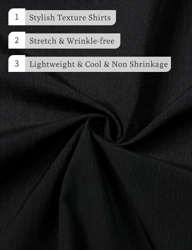 Image of JEMITOP Mens Stretch Wrinkle Free Texture Shirts
