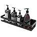 Etagere Douche Sans Percage Support Porte Shampoing Douche Porte Gel Douche Salle de Bain Rangement Panier Serviteur de étagère Douche en Acier Inoxydable Noir mat 30cm
