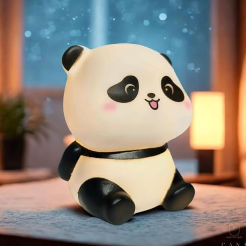 Image of Oblivion Rakhi for Brother - Cute Panda Design Kids Rakhi with Decorative Panda Shape Night Lamp, Silver Color Pooja Coin, Greeting Card & Tilak Set - Tradtional Raksha Bandhan Combo for Kids