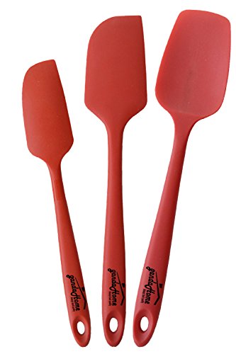 MEKBOK Silicone Spatula Set - 3-Piece Rubber Spatulas Silicone Heat Resistant 600°F for Everyday Task - Seamless Design Kitchen Spatulas for Nonstick Cookware - Silicone Kitchen Utensils Sets