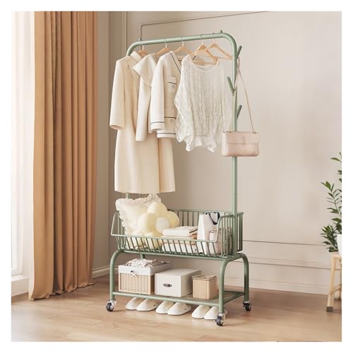 ZzERTE Perchero Burro, Burro Ropa, Vestidor Portátil, Perchero Colgador, Organizador Móvil Zapatos Y Accesorios En Dormitorio O Vestidor(Green,90cm/35.4in)