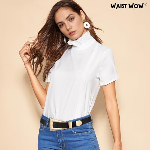 Women's Leather Belts for Jeans Pants Fashion Leather Waist Belt Ladies Dress Belts with Gold/Silver Buckle4