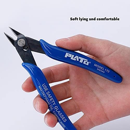 Wire Cutters, 3pcs Side Cutters Cable Cutters Precision Flush Cutters Wire Strippers Electrical Snips Electrical with Soft Grip for Jewelry Craft DIY