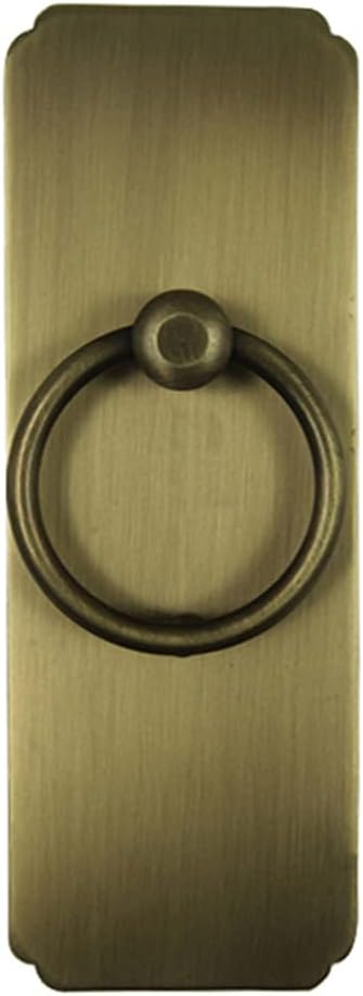Ring Pull door handle Cabinet Face Plate,Brass Backplate Hardware Decorative Door knocke (Color : B, Size : Small)