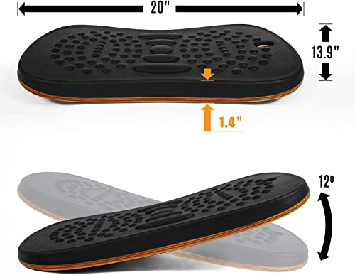 Yes4All Wobble Balance Board For Standing Desk/Anti-Fatigue Office Foam Pad - Standing Desk Mats, Rocker Board, Anti-Fatigue Foam Mat, Office Accessories, Wobble Board #TOP5