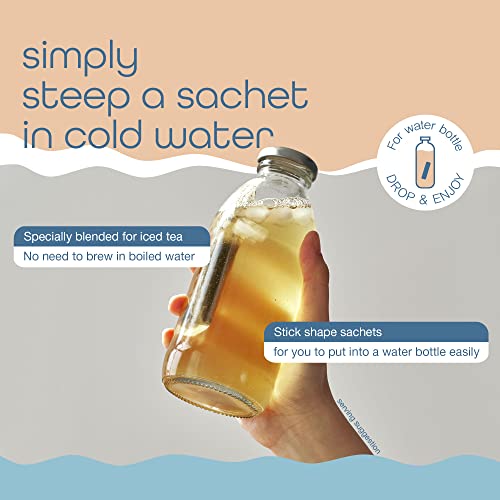 SEEIN Cold Brew Hojicha Iced Tea Bags | Blend of Roasted Green Tea and Hojicha Powder | From Boseong, Korea | Unsweetened Tea, 10 Sachets