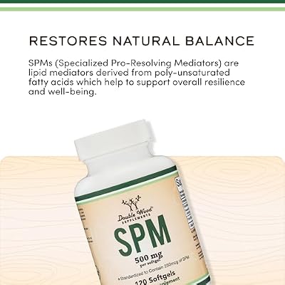 SPM Max (Specialized Pro-Resolving Mediators) 120 Softgels, 500mg (Only Product Standardized and Third Party Tested to Contain Active SPMs, Check The Supplement Fact Panel) by Double Wood