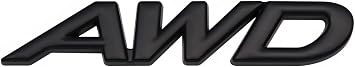1x Metal AWD Letter Logo Emblem Badge Fits for Auto Car Trunk Large All Wheel Drive Decals Matte Black