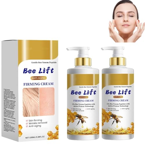 Identicalven 2Pcs Bee Venom Skin Firming Cream BeeLift Anti-Aging Firming Cream Wrinkle Removal to Restore Elasticity For All Skin Types