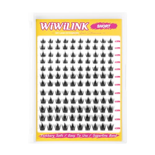 WiWiLINK Manga Lash Clusters 8-18mm Fairy Eyelash Clusters DIY Lash Extension Spikes 0.3mm Wispy Natural Individual Cluster Eyelash Extensions D Curl, California Sunset