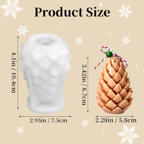  Pinecone Christmas Candle Mold - image 3