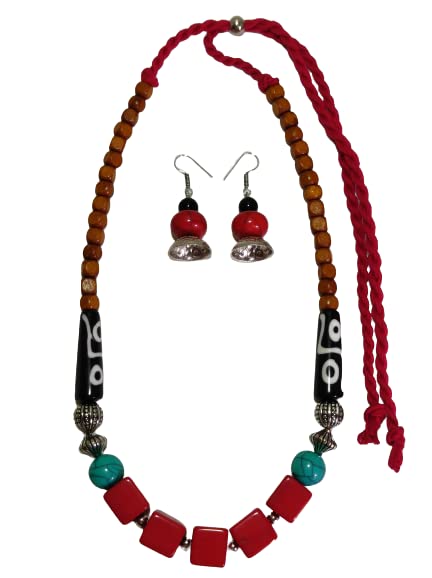 Resin and Wooden bead jewellery set | Adjustable length neck tarcel (B0BHZQ8V29) Amazon Price History, Amazon Price Tracker
