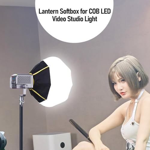 Lantern Softbox, 12 In Light Modifier Bowen Mount for Video Recording Live Streaming and Film Making, Quick Release 270 Degree Omnidirectional Light Diffuser Modifier Softbox
