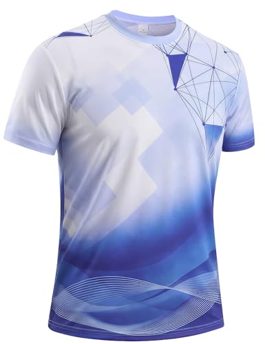 Gaiatiger Men's T-Shirt Quick Dry Short Sleeve Workout Running Tops for Men Breathable Gym Athletic Tee Shirts-T5070-Purple-S